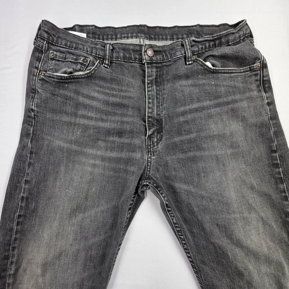 Levis 505 Regular Fit Faded Black Jeans Mens 40x32 (Measures 40x30) 2015